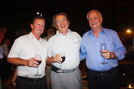 Three jolly networkers (L to R) Greg Hoole, General Manager/Director Precision Springs; George T. Strampp, AMS Managing Director; and Ron Kosinski, Engineering Technology Advisor for Unity Powertrain Co., Ltd.