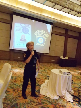 Rita Timpen is just one of five women working with the Foreign Police Volunteers here in Pattaya