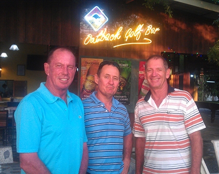 Wednesday podium placers: Paul Bourke (left), Jim Peachey and Greg Hill. 