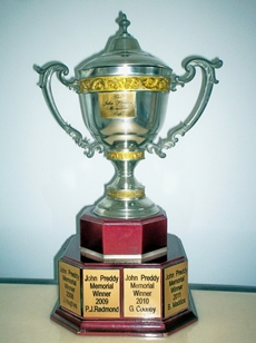 The John Preddy Trophy - waiting for a new name to be added on November 23. 