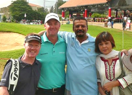 Mark “Woody” Sherwood, Peter Hanson, Chaten Patel and the missus in India.