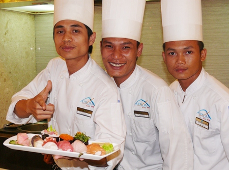 Atrium Japanese chefs.