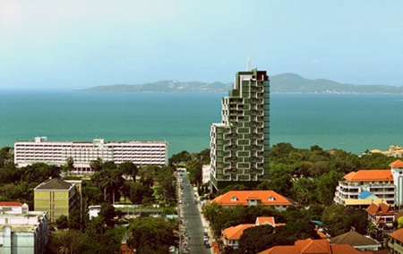 An artist’s impression shows the completed One-Tower (right) on Pratumnak Soi 4.