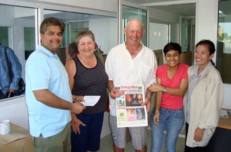 John Haddon and Margaret Kregor waded through a sea of boxes and furniture whilst we were still moving into our new offices to place a few classified ads. Asked how they found the new location, the ever so charming Margaret said, “We read the Pattaya Mail with a passion and we saw the announcement with a very clear and precise map. The Pattaya Mail is our one and only favourite newspaper in Thailand.” Tony, Bow and Poo were thrilled to bits so they decided to give them bonus ads for being the first at our new premises.