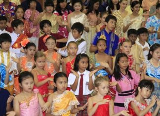 Some of the school’s youngest students take part in the whole school dance.