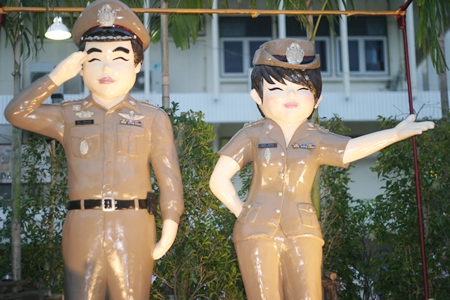 Regional police unveil their new smiling “mascots” to show residents and tourists that “we are your best friends.” 
