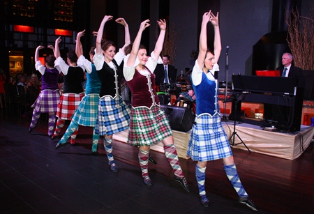 Scottish dancers spice up the evening to thunderous applause.