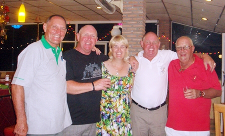 Bill Marsden, Alan Beck, Karen Craigie, Capt. Bob and Greig Ritchie. 