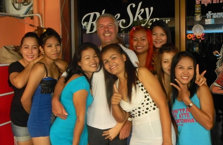 ‘Michelle’ Chatt celebrates at Blue Sky Bar. 