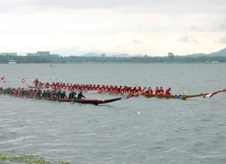 The longboats had to battle tough conditions on finals day.