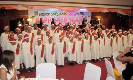 The Pattaya Orphanage choir in full voice.