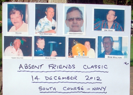 The starter-board displays photos of absent friends. 