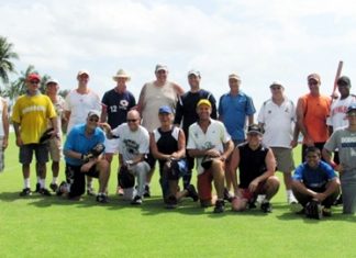 Tyler’s “Dodgers” and Jerry’s “Kids” line up for a group photo prior to their 3-game shootout.