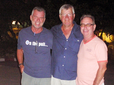 Divisional winners at Plutaluang on Wednesday: Dennis Scougall, Mauri Frimam and Adrian Shelley. 