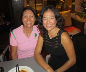 Ladies winner Ning Neal with a friend.