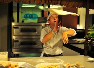 Three times World Pizza Champion and Guinness World Record holder - Danilo Sangrigoli shows off his skills.