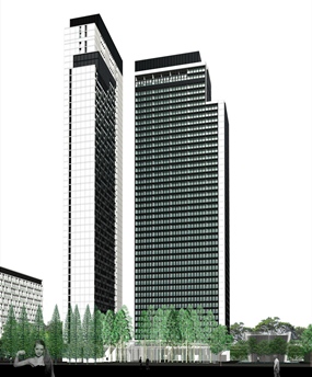An artist’s rendering of the Noble Ploenchit project. 