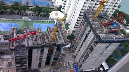 Construction work well underway on the Zire Wongamat condominium. 