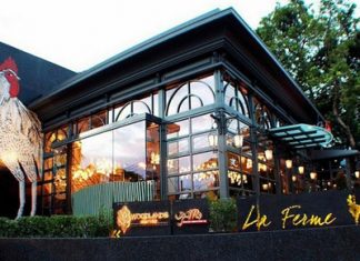 La Ferme French restaurant attached to the Woodlands Resort.