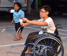 Badminton is played by players with varying degrees of disability.