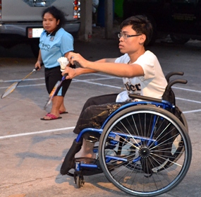 Badminton is played by players with varying degrees of disability.