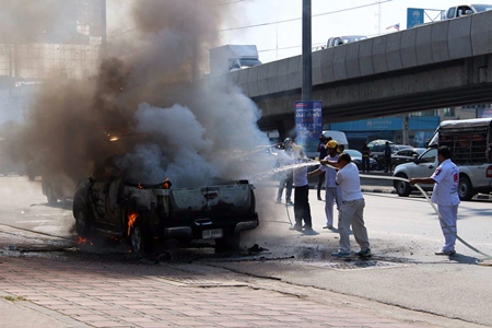 Firefighters took 30 minutes to extinguish the blaze.