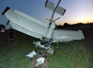 The word “Experimental” can clearly be seen in the wreckage at the front of the crash.