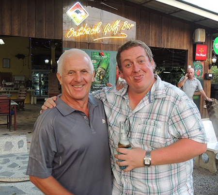 Steve Plant (left) with Mark McDonald, Friday’s low gross winner with 75.