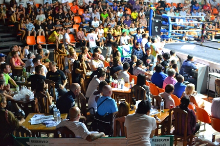 Fans soak up the atmosphere during ‘Muay Thai Combat Mania’, Dec. 30. 