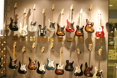 20 classic guitars available through the Picks program are on display at the hotel..