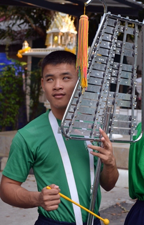 Nititorn with one of the many instruments he plays.