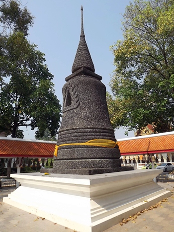 The monument is surrounded by 108 hanging bells.