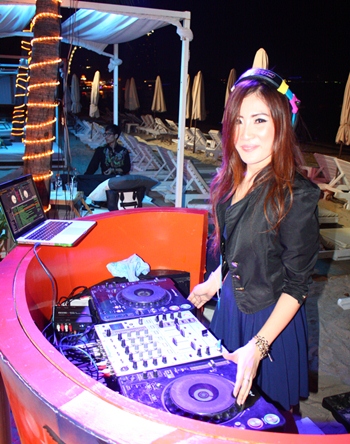 DJ Pookie spins the vinyl at the Pullman Pattaya Hotel G’s Beach Bar.