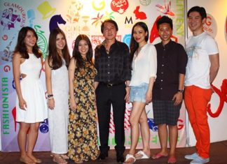 Pullman Pattaya Hotel G General Manager Sophon Vongchatchainont (center) poses with Thai celebrities during the Beach Bar G session.