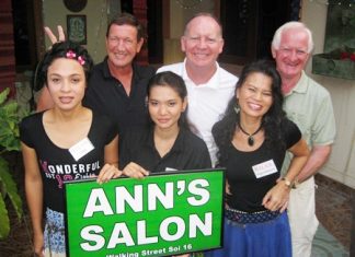 Tuesday’s winners pose with staff members from The Relax Bar.