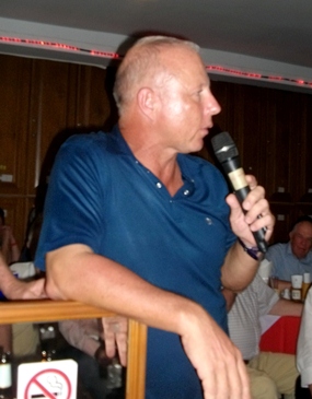 New Captain Jez Lees addresses the faithful.