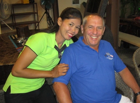 40-point man Keith Norman (right) with friend.