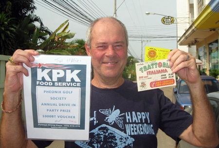 Tim Mason collected three lucky draw prizes.