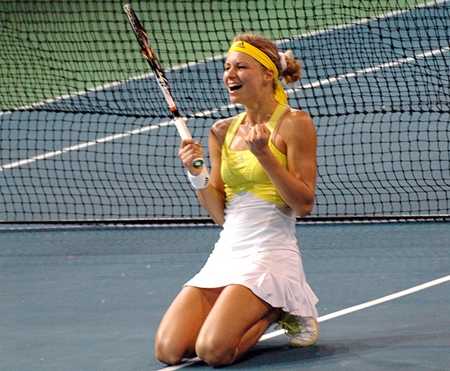 Russia’s Maria Kirilenko reacts after winning the singles final at the 2013 PTT Pattaya Women’s Open.