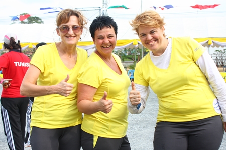 All smiles from the Canadian team.