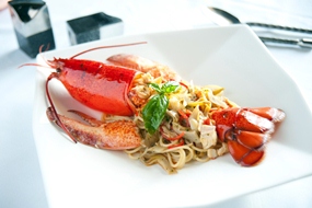 Fresh lobster at Acqua.