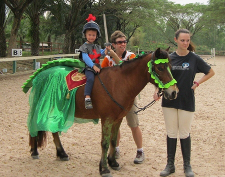 Ready for battle - a GIS student at the gymkhana.