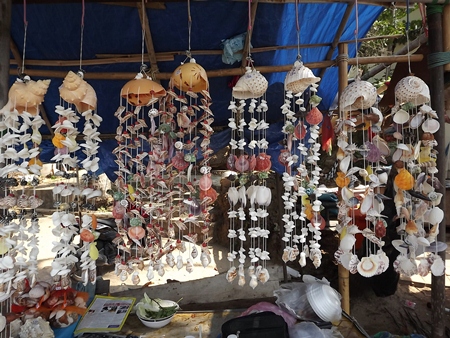 Some of the many beautiful creations for sale at Wong Amat Beach.