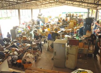 The warehouse was a mess until help arrived from Thammasat University and Might International Co.