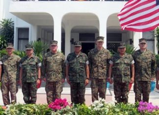 Top brass from the Thai and USA Marines meet to wrap up this year’s Cobra Gold.