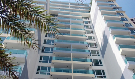 The View rises 20 floors into the Cozy Beach skyline.