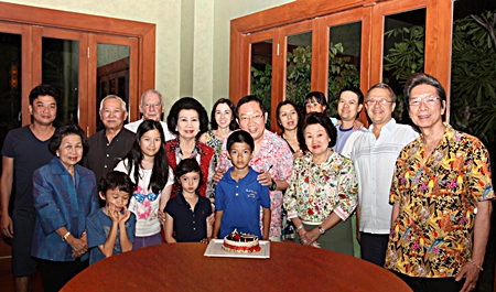Thirakiati Chirathivat (3rd right), Vice President - Procurement of Centara Hotels & Resorts, organised a party to celebrate the 71st birthday of Suthikiati Chirathivat (5th right), Chairman of the Board of Centara Hotels & Resorts at the Centara Grand Mirage Beach Resort, Pattaya recently.  Family and friends joined in the celebrations. Amongst them were Sang Wongpreecha, Andre Brulhart, Mukda Uahwattanasakul, Thirakiati - Panumas Chirathivat, Somkamol Vejjajiwa, Khunying Suchitra Mongkolkiti, Dr. Philippe Balankura, Prasert Tangtrongsakdi, Supakorn Vejjajiwa including the new generation of Chirathivats.