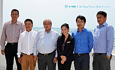In preparation for the imminent forming of the ASEAN Economic Community (AEC) in 2015, Borisuth Prasopsub (3rd left), Executive Director of the Tourism Authority of Thailand (TAT) Eastern Region invited top TAT executives from Rayong, Chantaburi and Chonburi to a seminar to plan strategies for handling the influx of tourists from these countries. The meeting was held at A-One The Royal Cruise Hotel Pattaya, where Sunee Vaewmanee (3rd right), the PR manager welcomed them. The guests included Chuchart Oncharoen, Director of TAT Rayong & Chanthaburi; Chairat Trirattanajarasporn, Chairman of Rayong Tourist Association, Watcharapol Sarnsorn, Marketing Consultant of TAT Rayong & Chanthaburi; and Chaiwat Tamthai, Assistant Director of TAT Pattaya.
