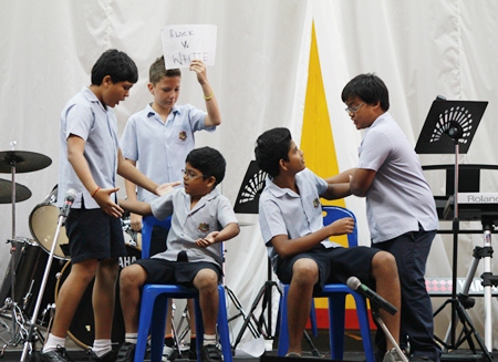 Year 8 students put on skits to demonstrate why racism is wrong.