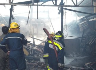 Fire completely gutted the Honeymoon Karaoke, and luckily no one was inside at the time.